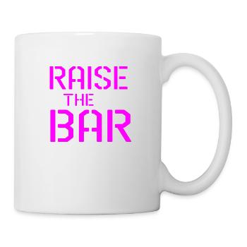 Erhöhen Sie die Messlatte Fitnessstudio Zitat - Tasse - Weiß - Rechts