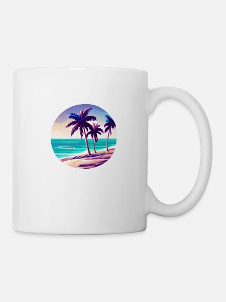 Vacances d’été Palm Beach Palm Island Sun - Mug blanc - blanc
