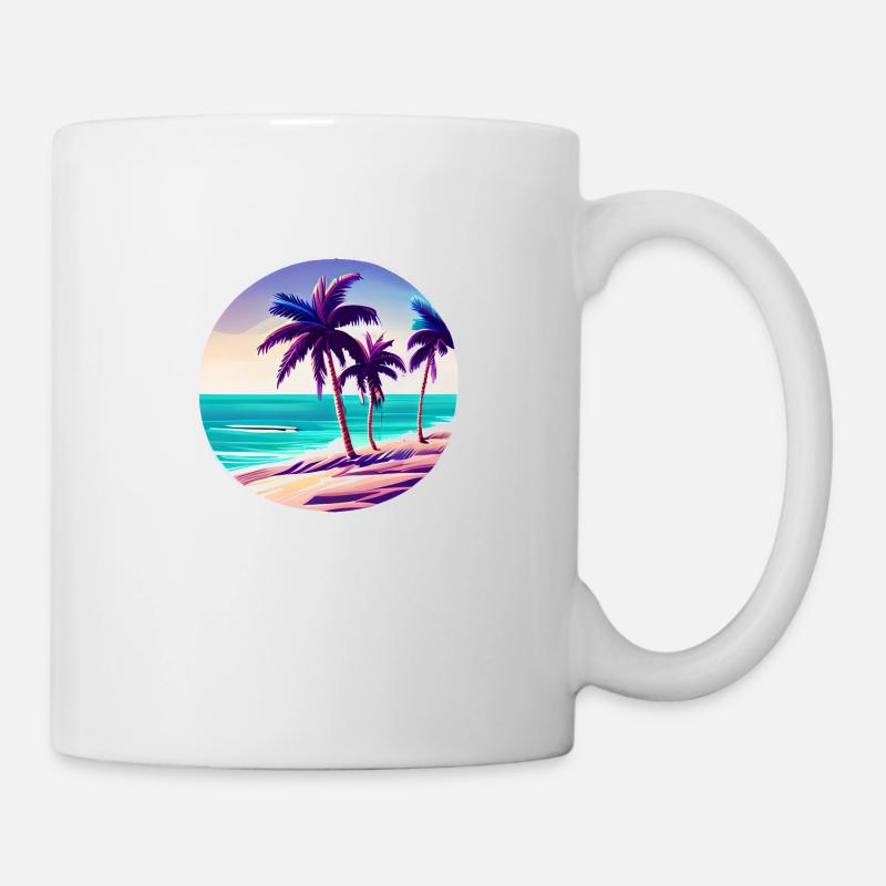 Vacances d’été Palm Beach Palm Island Sun - Mug blanc - blanc