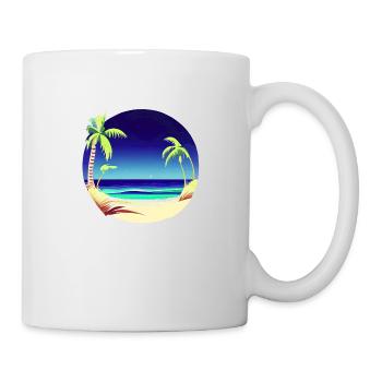 Sommerurlaub Palmen Insel Strand Sonne Palme - Tasse - Weiß - Rechts