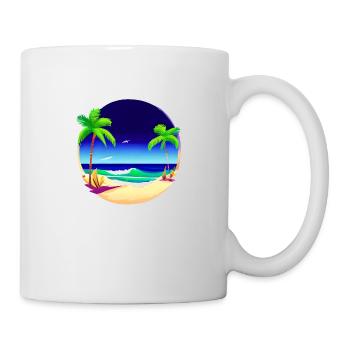 Sommerurlaub Palmen Sonne Palme Insel Strand - Tasse - Weiß - Rechts