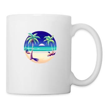 Sommerurlaub Palmen Insel Strand Sonne Palme - Tasse - Weiß - Rechts