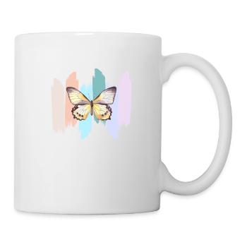 Papillon en arc en ciel - Mug blanc - blanc - Droite