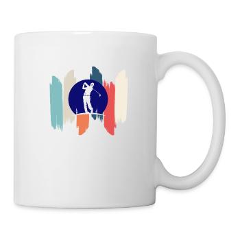 Retro-Regenbogengolf - Tasse - Weiß - Rechts