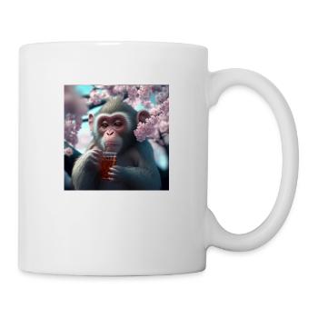 Monkey with drink gift - Mug - white - Right
