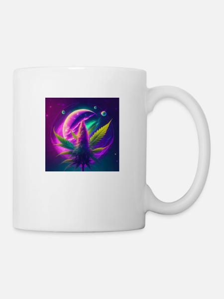 Weltraum Cannabis - Tasse - Weiß