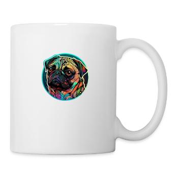 Carlin dans une mer de couleurs - Mug blanc - blanc - Droite
