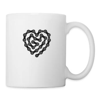 Love the bike and the chain - Mug - white - Right