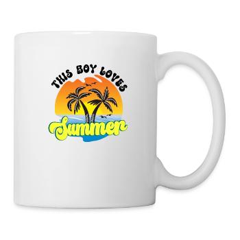 This boy loves summer - Mug - white - Right