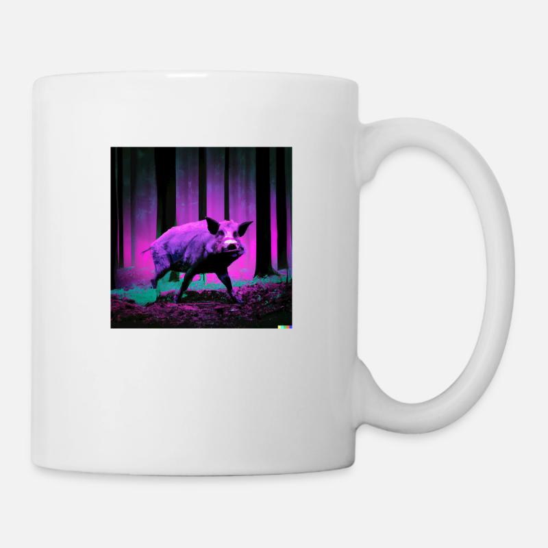 Tripp dans la forêt sanglier - Mug blanc - blanc