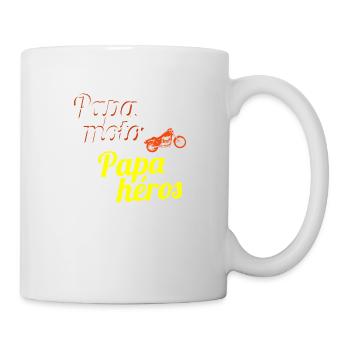 papa moto papa héros - Mug blanc - blanc - Droite