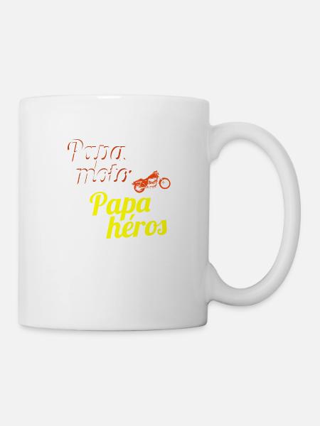 papa moto papa héros - Mug blanc - blanc