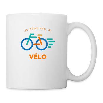 Je peux pas j'ai vélo - Mug blanc - blanc - Droite