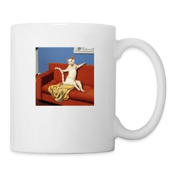 Renaissance-Kunstwerk mit der lasziven Katze - Tasse - Weiß - Rechts