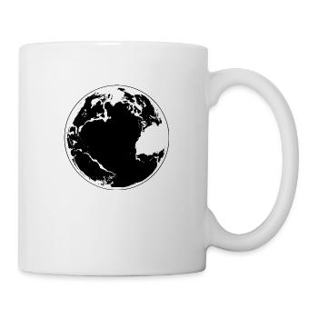 La planète Terre en noir et blanc - Mug blanc - blanc - Droite