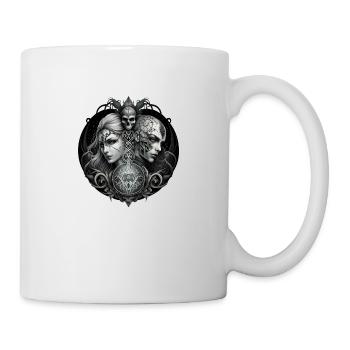 gemeaux 2 femmes dos à dos - Mug blanc - blanc - Droite