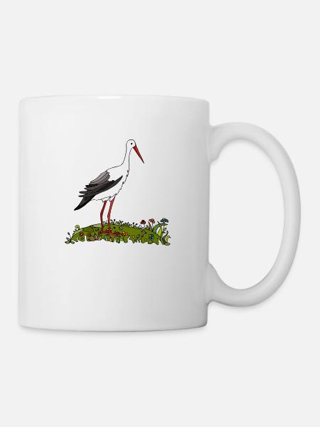 Oiseau cigogne - Mug blanc - blanc