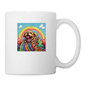 Funny LSD - freaky dwarf - Hund auf Rollercoster 1 - Tasse - Weiß - Rechts