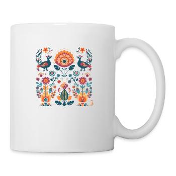 Vintage-Vögel - Tasse - Weiß - Rechts