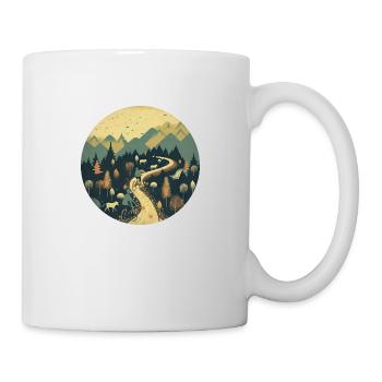 Bike ride up a mountain with goats - Mug - white - Right