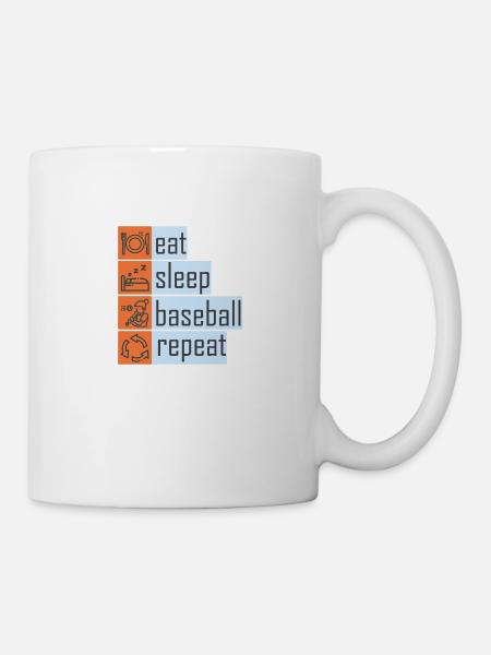 Eat Sleep Baseball Repeat - Mug - white