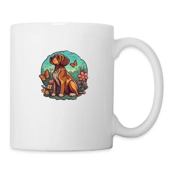 Playful Dog Motif: Adorable design. - Mug - white - Right