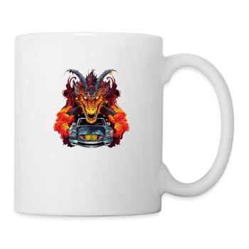 Drachen Auto - Tasse - Weiß - Rechts