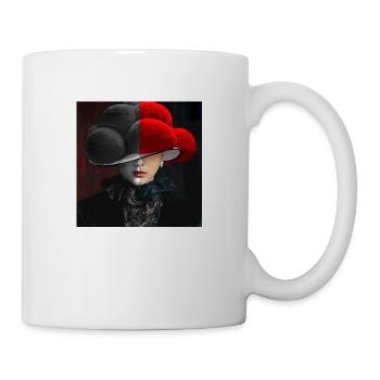 Bollenhut Lady Schwarz - Rot - Tasse - Weiß - Rechts