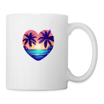 Sommerurlaub Sonne Palme Palmen Insel Strand - Tasse - Weiß - Rechts