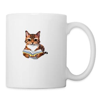 Lesen Bengal Buch Kätzchen Katze Bücher Kater - Tasse - Weiß - Rechts