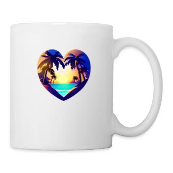 Strand Sonne Palme Sommerurlaub Insel Palmen - Tasse - Weiß - Rechts