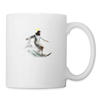 Surf-Gott mit Heiligenschein - Tasse - Weiß - Rechts