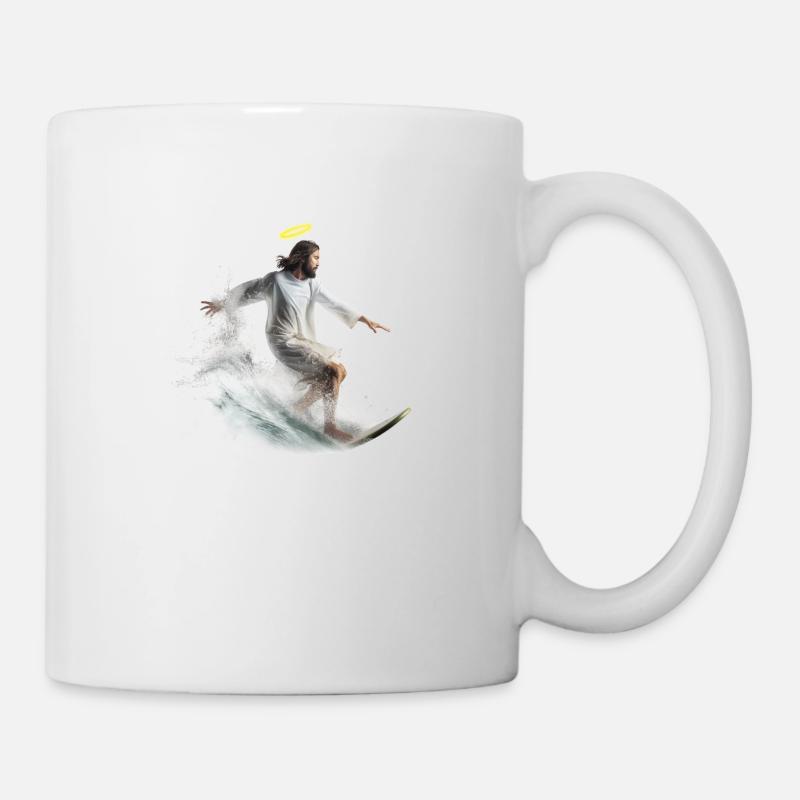 Surf-Gott mit Heiligenschein - Tasse - Weiß