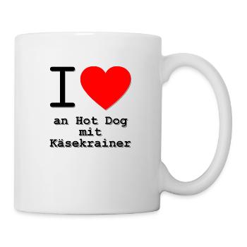 i love an Hotdog mit Käsekrainer - Tasse - Weiß - Rechts