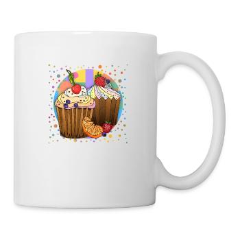 Kuchen - Tasse - Weiß - Rechts