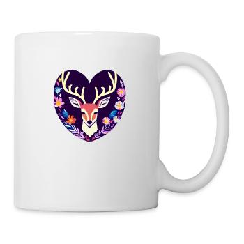Deer Heart Flowers Nature Forest - Mug - white - Right