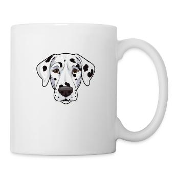 Dalmatiner Kopf Comic Cartoon Hundefreude - Tasse - Weiß - Rechts