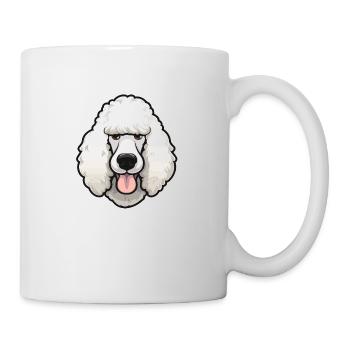 Groß Pudel Kopf Comic Cartoon Hund Hunde - Tasse - Weiß - Rechts