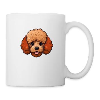 Zwerg Pudel Kopf: Comic Cartoon Hund Geschenk - Tasse - Weiß - Rechts