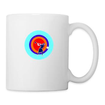 Retro Golflady im Kreis Multicolor - Tasse - Weiß - Rechts