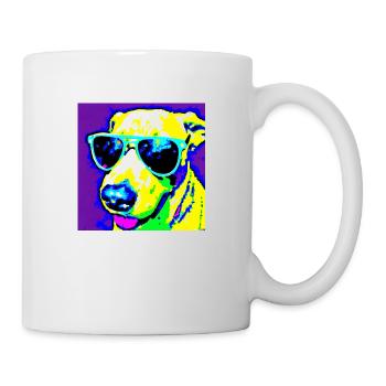 Cool dog with sunglasses style - Mug - white - Right