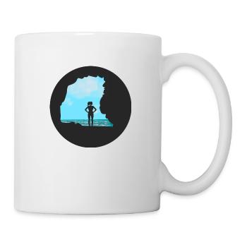 Bouldering \ Climbing - Woman in front of rocks - Mug - white - Right