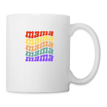Retro Mama Wellen Slogan Multicolor - Tasse - Weiß - Rechts