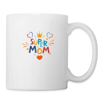 Super MOM Retro Multicolor - Tasse - Weiß - Rechts