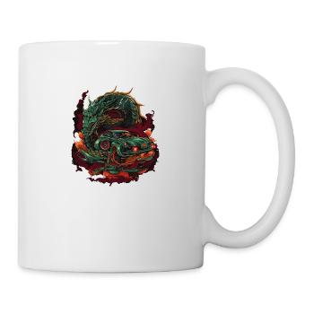 Drachen Auto - Tasse - Weiß - Rechts