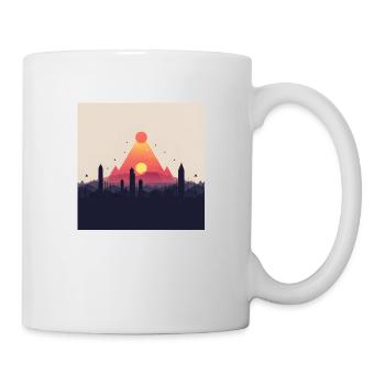 abstrakte Pyramide - Tasse - Weiß - Rechts