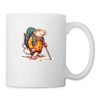 Rat-taupe équipé comme un randonneur professionnel - Mug blanc - blanc - Droite