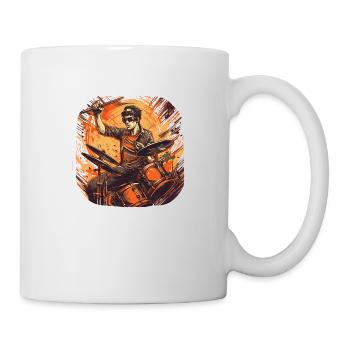 Drummer orange - Tasse - Weiß - Rechts
