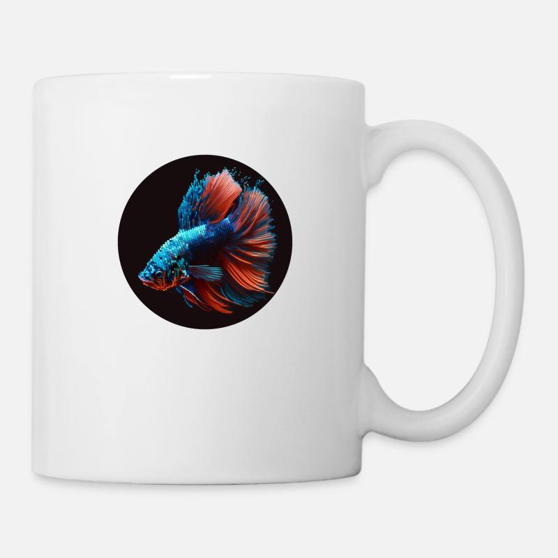 Kampffisch / Beta Splendens - Tasse - Weiß