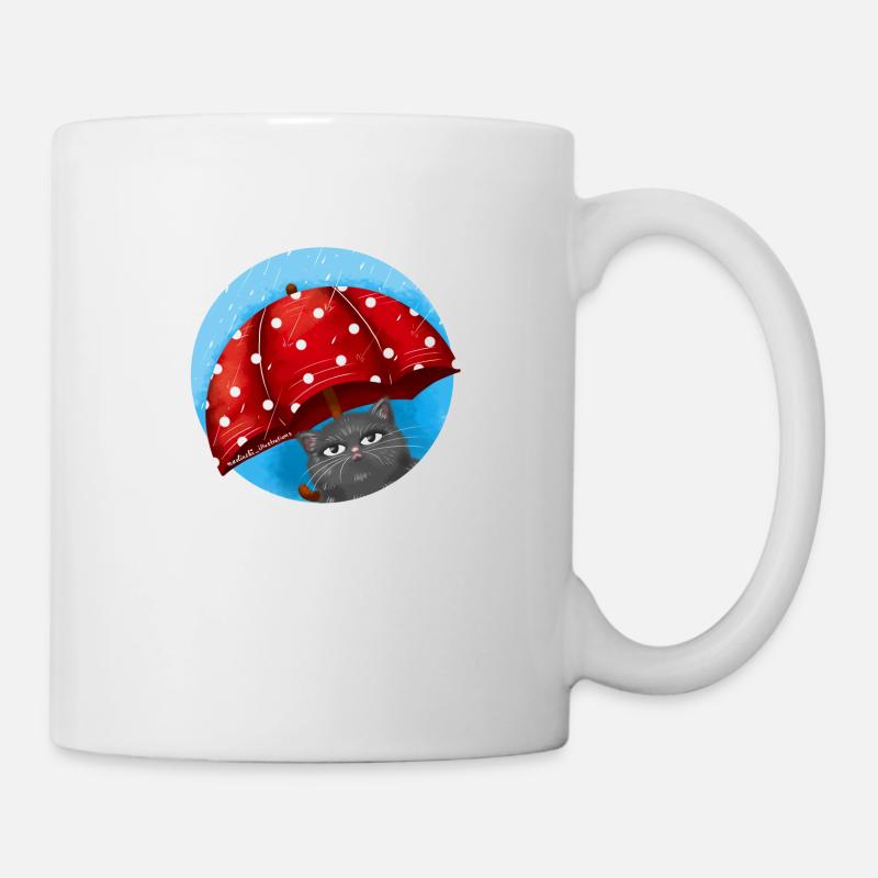 Chat de jour de pluie - Mug blanc - blanc